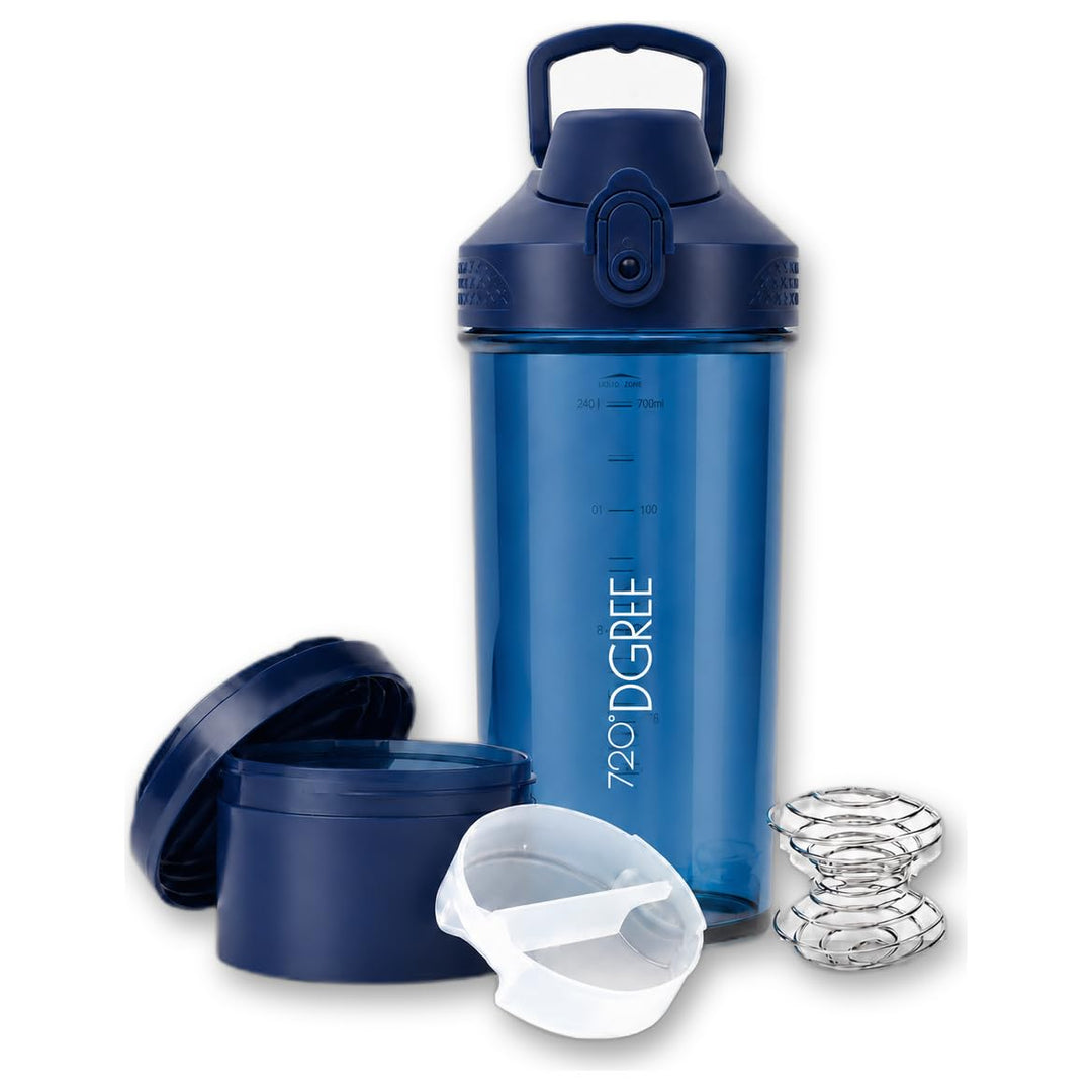720°DGREE Protein Shaker mit Pulverfach 550ml “uberShaker“ – Auslaufsicher, BPA-Frei, Skala, Spiralm