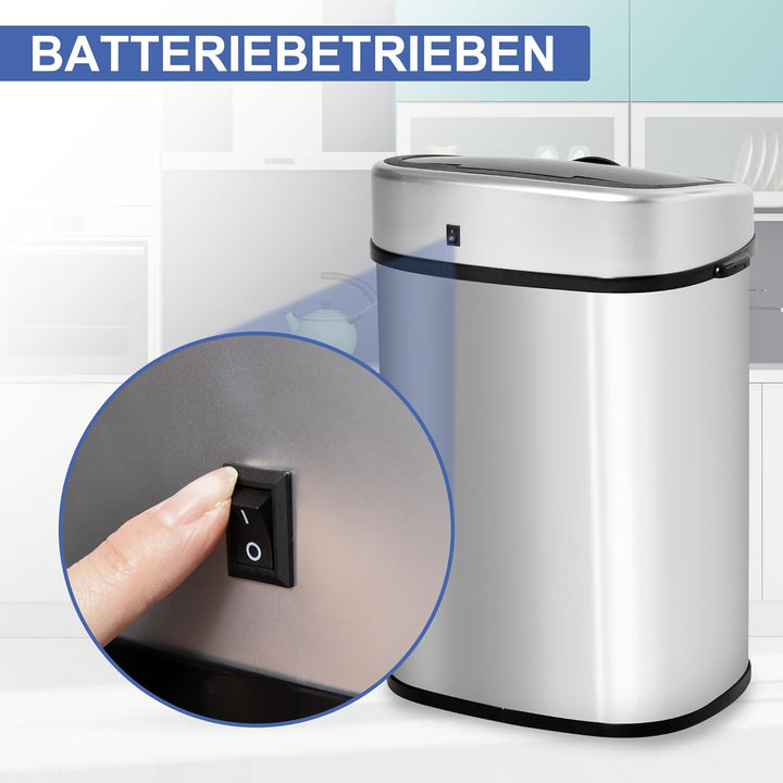 HOMCOM Mülleimer mit Sensor 48L Automatik Abfalleimer mit Bewegungssensor, Wasserdichter Abfallbehäl