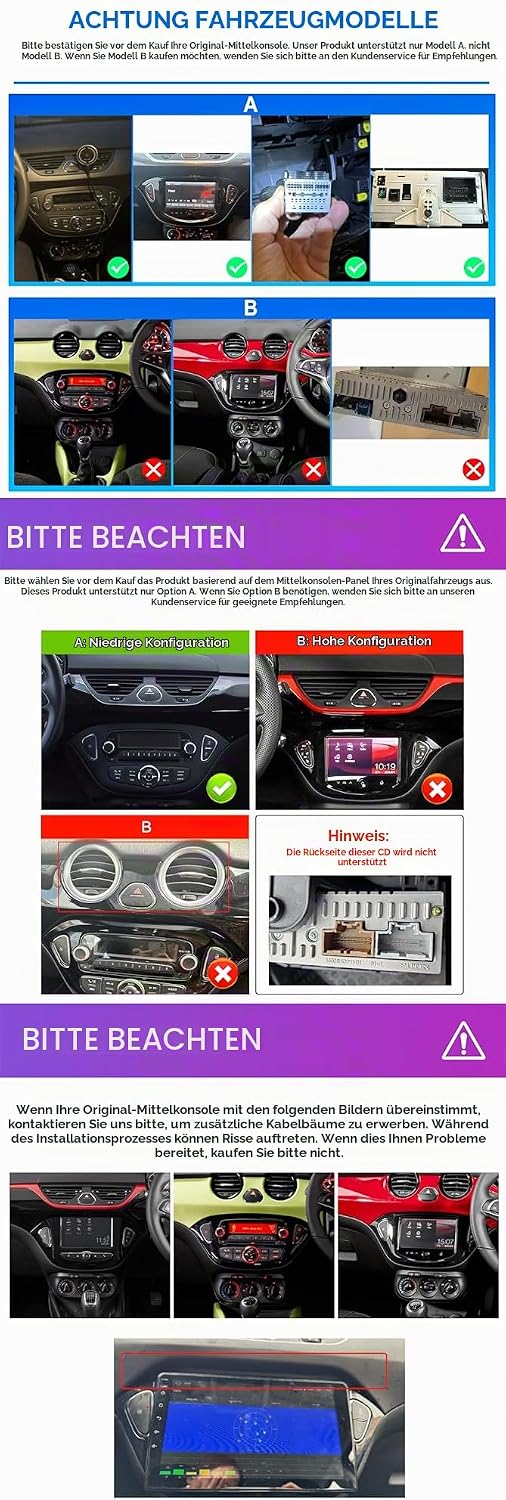 8Core 4G+64G CAMECHO Android 13 Autoradio für Opel Corsa 2015-2019/Opel Adam 2013-2016 mit Navi Carp