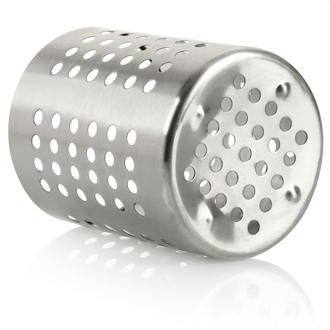 com-four® 2x Besteckabtropfkorb - Küchenutensilienhalter aus Edelstahl - Besteckkorb, Kochlöffelstän