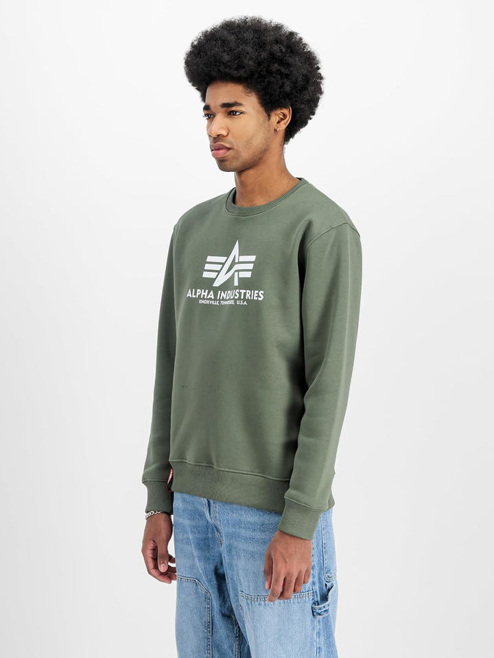 ALPHA INDUSTRIES Herren Basic Sweater Sweatshirt für Herren Sweatshirt (1er Pack) XXS Dunkles Olivgr