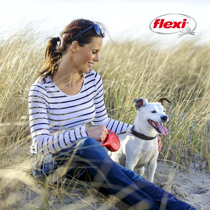 FLEXI CL2MT5.250.BL Hundeleine, einziehbar, 4,9 m, Grösse M, Blau, Grösse M, 4,8 m, Medium - 16 Feet