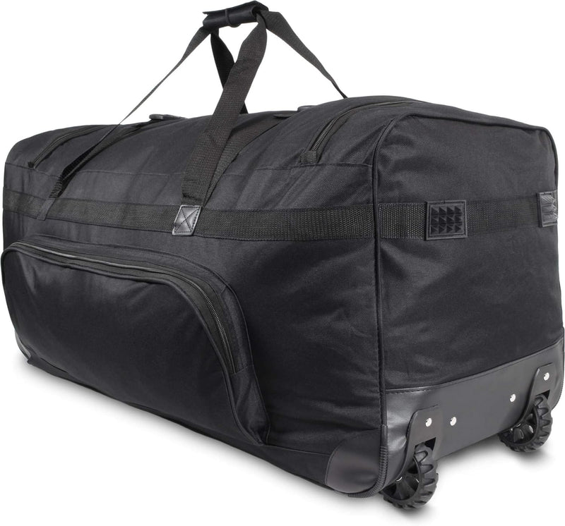 normani XXXL - Schwarzer Trolley - Jumbo Travel - grosse und leichte Reisetasche mit 2 Rollen für Da