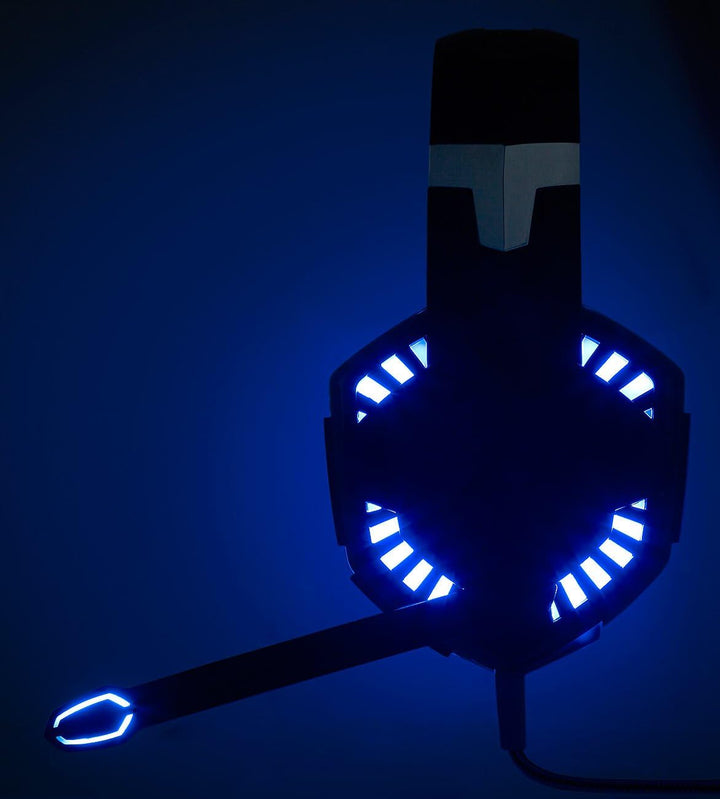 Mod-it Gaming Kopfhörer: Beleuchtetes Gaming-Headset mit Kabelfernbedienung & Mikrofon-Schalter (Gam
