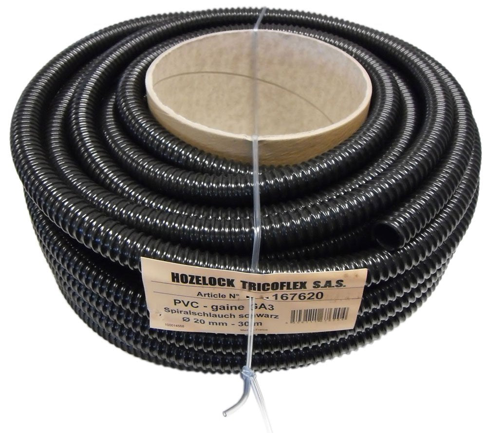 Tricoflex 01112010 Teichschlauch, leicht PVC schwarz 20 mm innen 30 m Rolle, 3 Stück