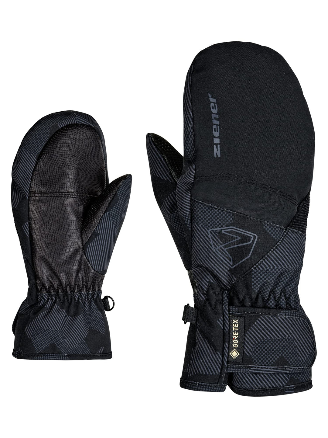Ziener Unisex-Kinder Levin Skihandschuhe, black.gray ink camo
