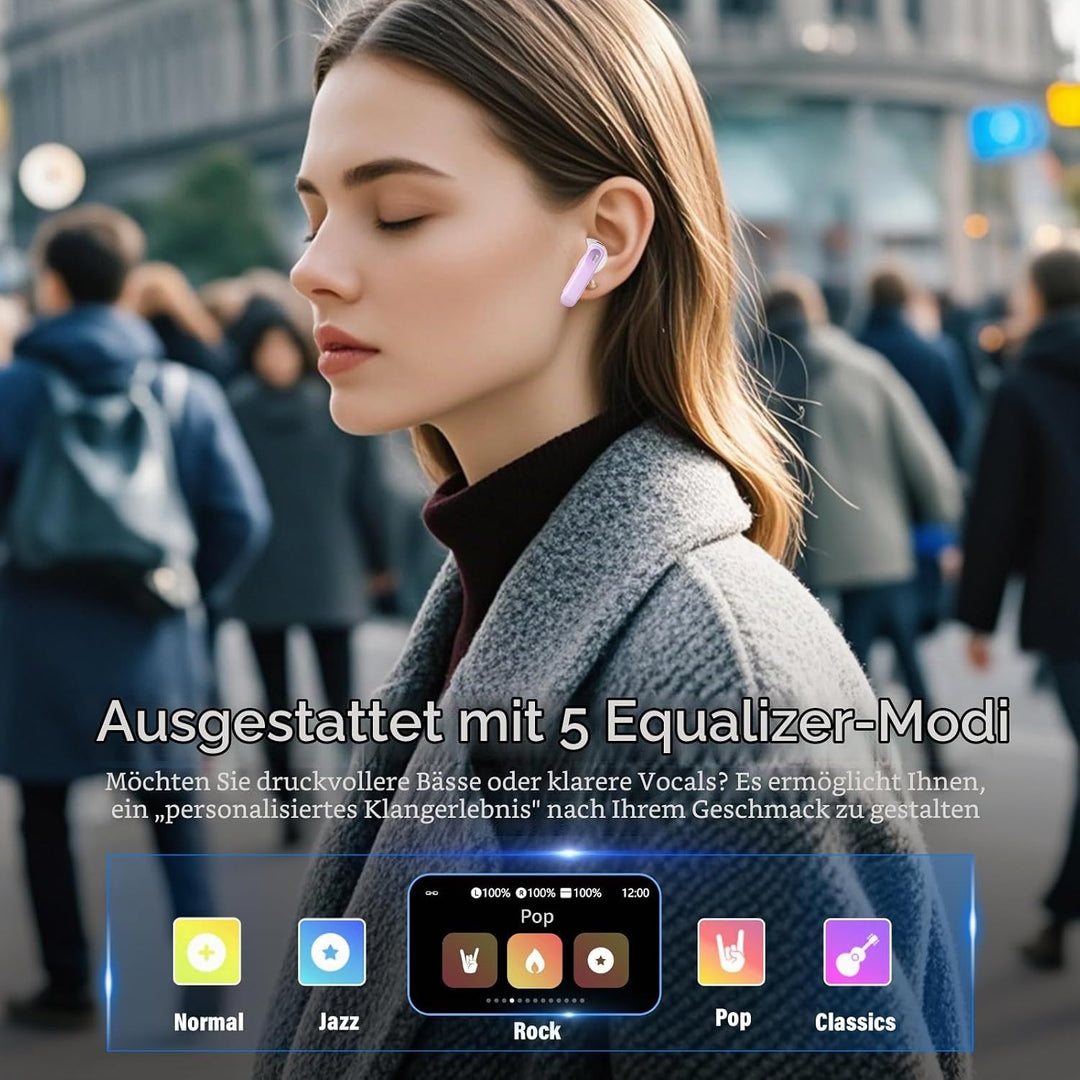 Touchscreen Bluetooth Kopfhörer, 2026 In Ear Kopfhörer Kabellos Bluetooth 5.4 mit ENC Noise Cancelli