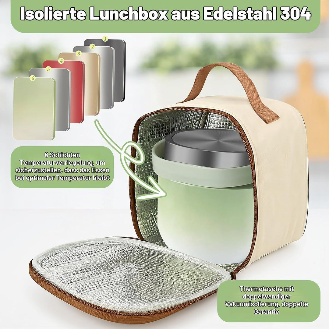 Thermobehälter für Essen 1200ml, 304 Edelstahl Wärmebehälter für Speisen, Thermos-lebensmittelbehält
