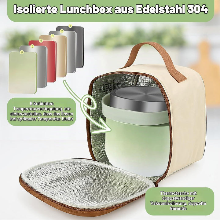 Thermobehälter für Essen 1200ml, 304 Edelstahl Wärmebehälter für Speisen, Thermos-lebensmittelbehält