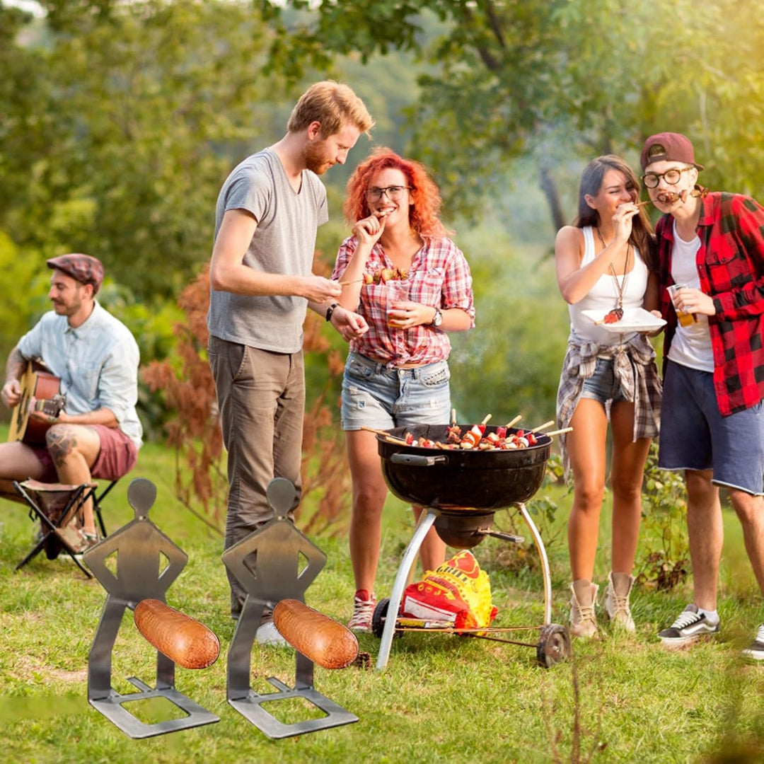 Glassteine Kinder Lustige Hot Dog Wurst Ständer BBQ Grill Rack Edelstahl Bräter Rack Stehen BBQ Werk