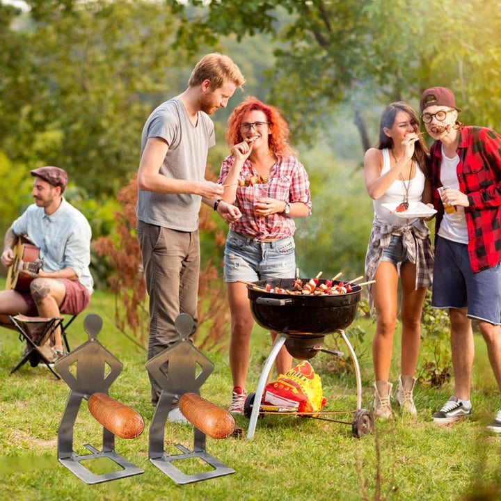 Glassteine Kinder Lustige Hot Dog Wurst Ständer BBQ Grill Rack Edelstahl Bräter Rack Stehen BBQ Werk