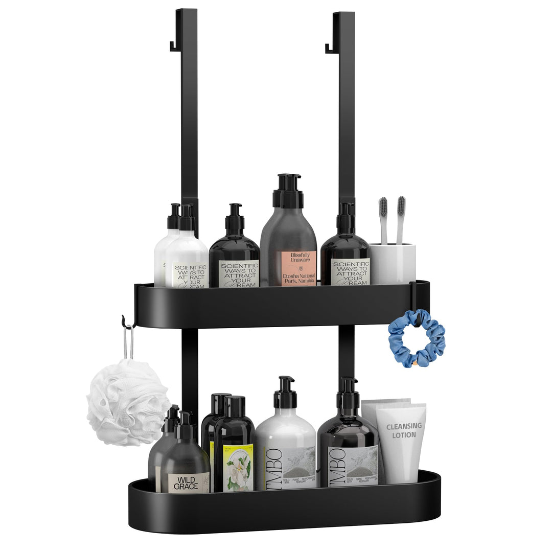 Duschregal Zum Hängen Duschablage Ohne Bohren Schwarz Badezimmer Organizer Duschkorb Shampoo Halteru