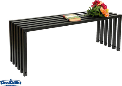 DanDiBo Gartenbank Metall Massiv Wetterfest Schwarz 120 cm Sitzbank Modern 96205 Parkbank Eisen Bank