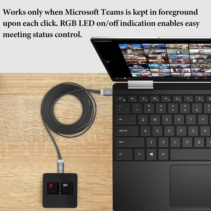Geekria RGB Meeting Mute Controller Kompatibel mit Windows Zoom App, Stummschaltung/Unstummschaltung
