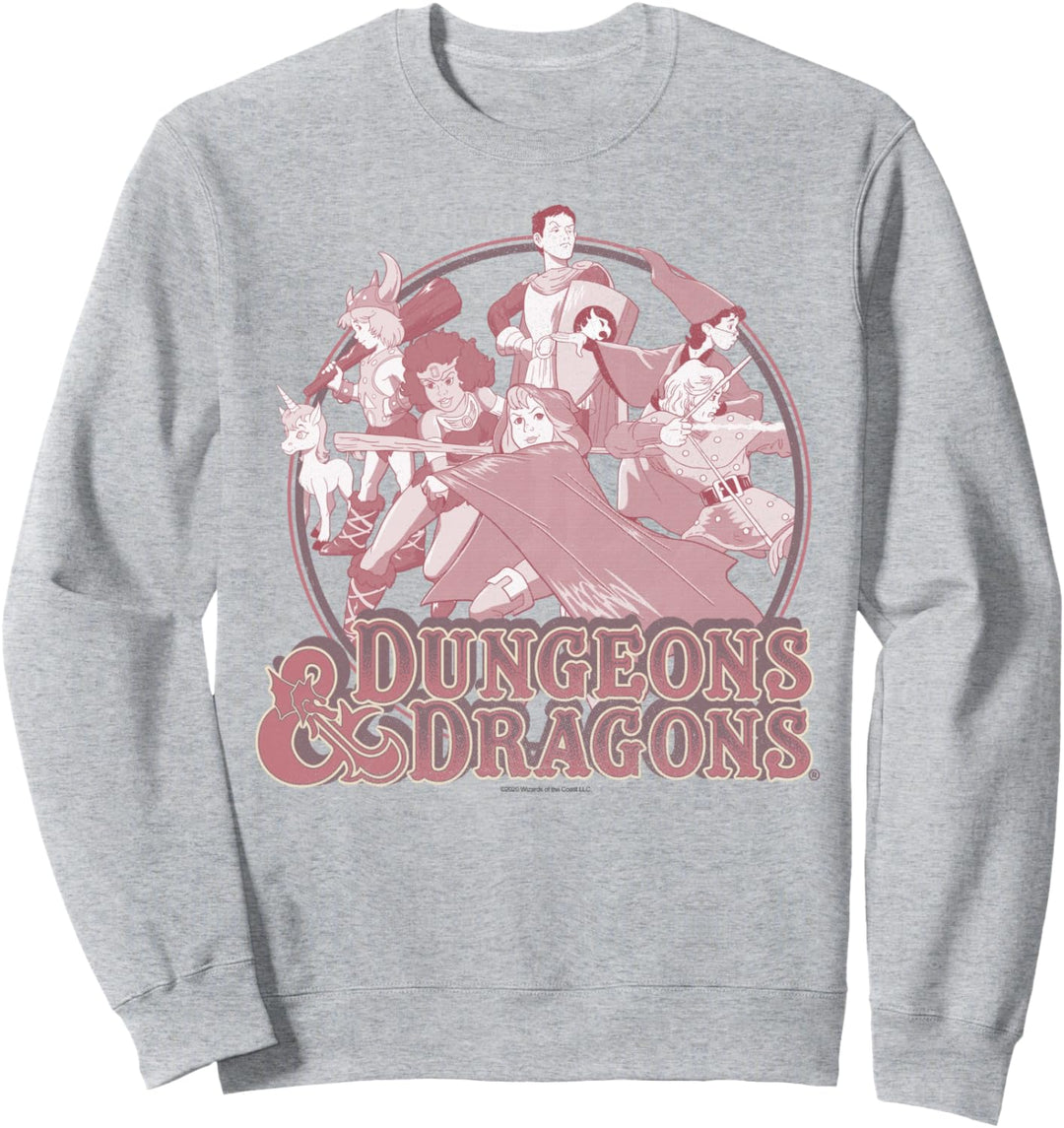 Dungeons & Dragons Pink Group Shot Badge Sweatshirt