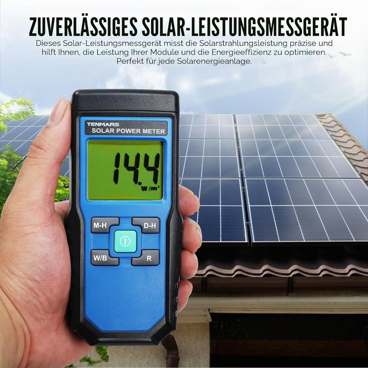 Handheld Digital Solar Leistung Meter (Pyranometer) 2000 W/m2, 634BTU / (ft2xh) Messung Solarstrahlu
