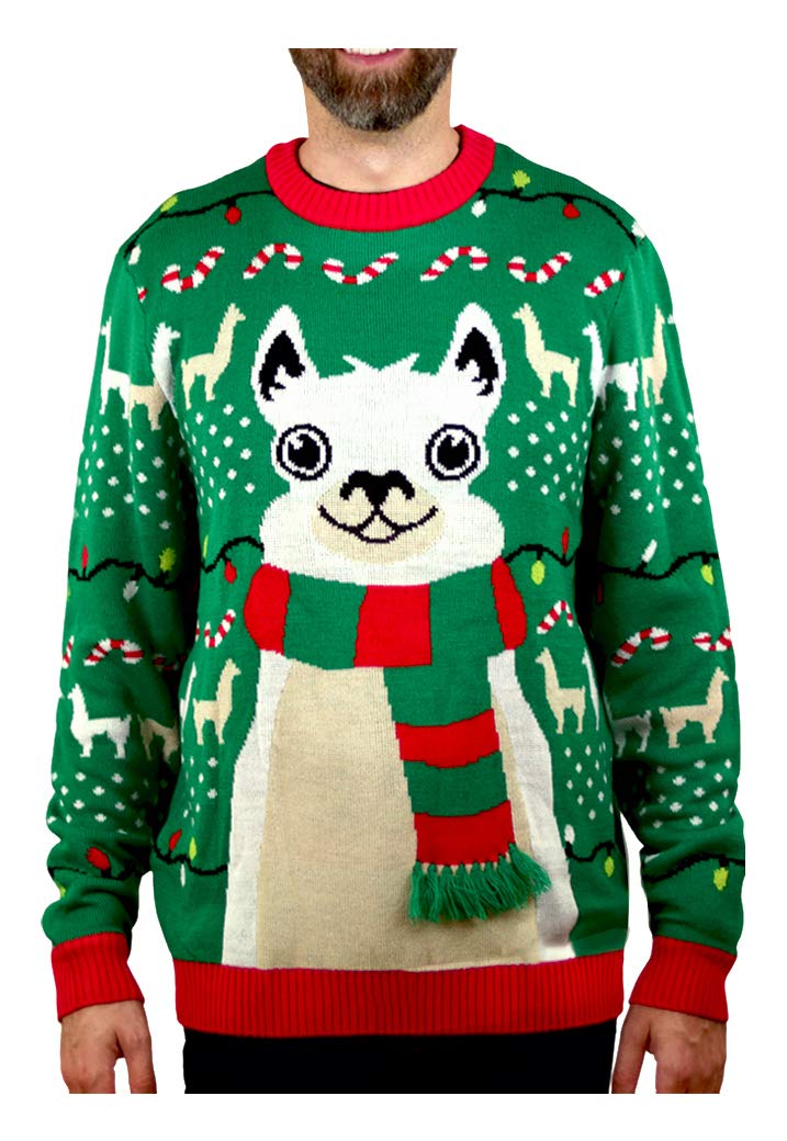 Pullover Herren Damen Strickpullover Weihnachtspullover Herren Damen T-Rex Sweater L Multicolor Llam