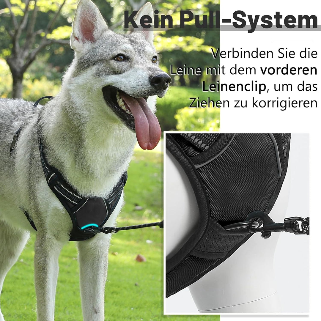 Demigreat Hundegeschirr Mittelgrosse Grosse Hunde, Anti Zug Hundegeschirr Gepolstert mit Griff, Atmu