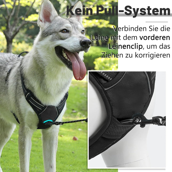 Demigreat Hundegeschirr Mittelgrosse Grosse Hunde, Anti Zug Hundegeschirr Gepolstert mit Griff, Atmu