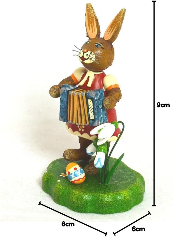 Hubrig Hasenmusikantin, Mädchen mit Akkordeon, Höhe etwa 9 cm