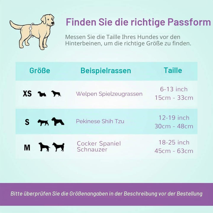 26 Stück XS Einweg-Hundewindeln für Rüden, Hundewindeln für Rüden, Passend für Taille 15-33 cm Welpe