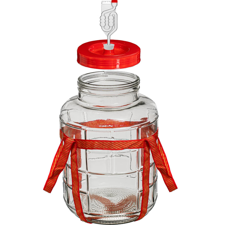lilawelt24 10L Gärballon| Gärbehälter Weinballon Glasballon+Gäraufsatz für Wein Bier Maische|Vorrats