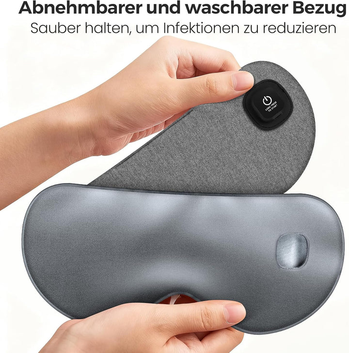 Beheizbare Augenmaske, Aufladbare Augenmaske Wärmend, Grau, Grau
