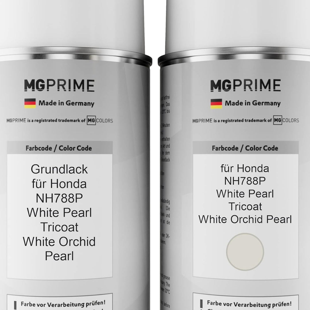 MG PRIME Autolack Sprühdosen Set für Honda NH788P White Pearl Tricoat/White Orchid Pearl Grundlack B