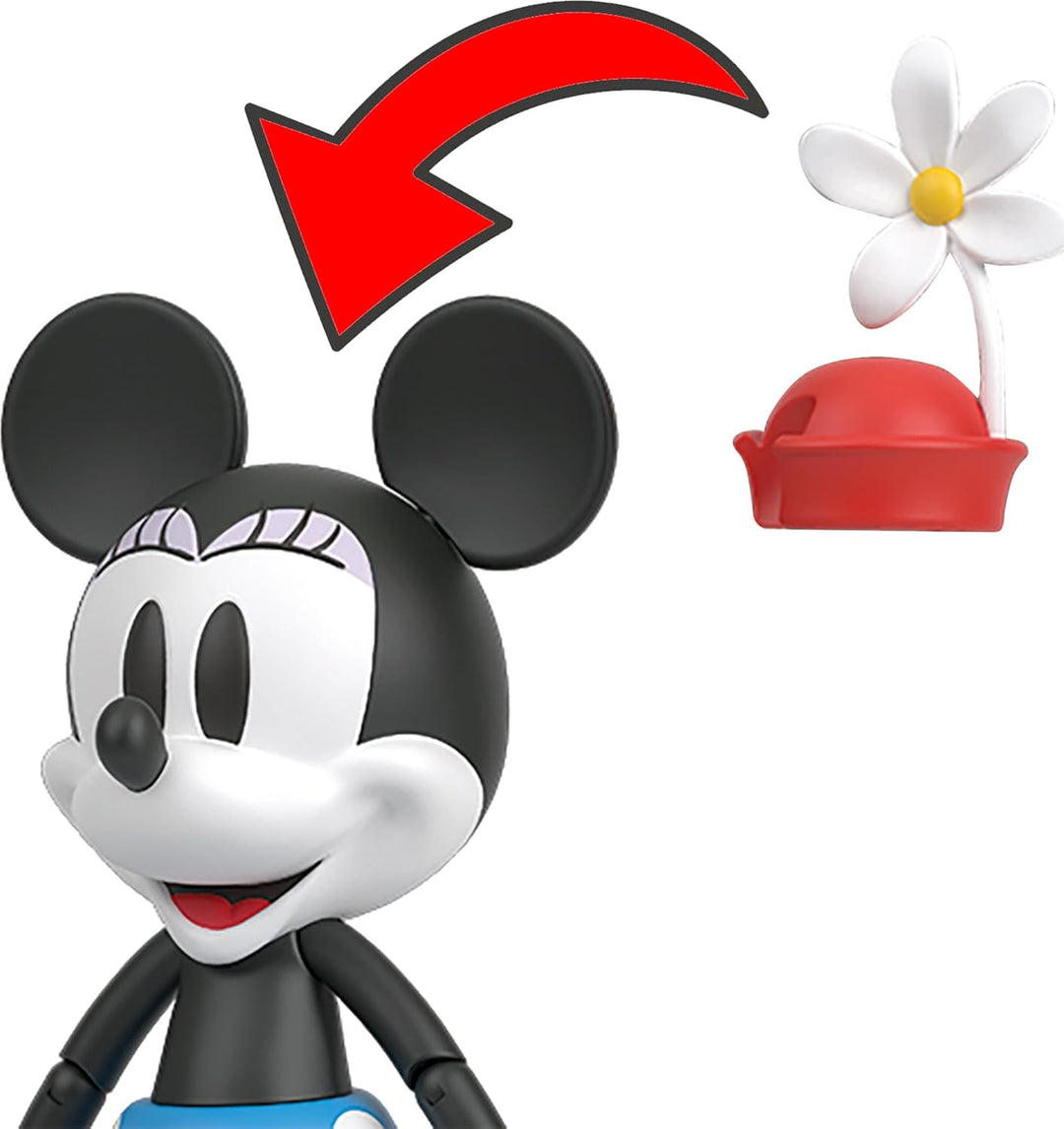Disney 100 Sammelfiguren Mickey und Minnie Maus, bewegliche Charaktere, austauschbarer Kopf & Hände,