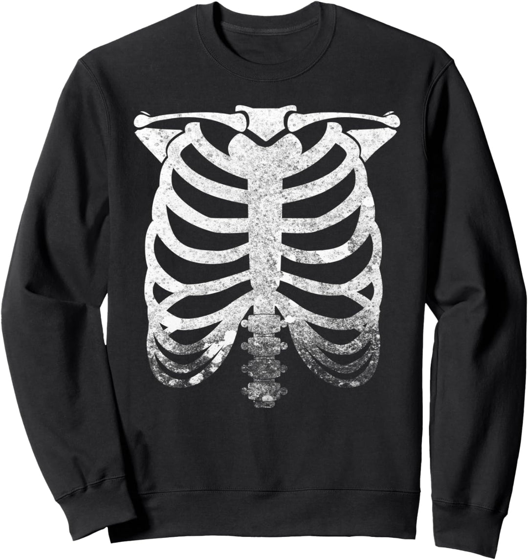 Skelett Rib Cage Halloween Kostüm Damen Jungen Mädchen Herren Sweatshirt