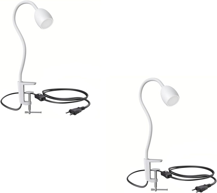 ledscom.de GU10 Klemmlampe KLUK mit Schwanenhals, weiss inkl. GU10, 3-Stufen-dimmbar, warm-weiss, W,