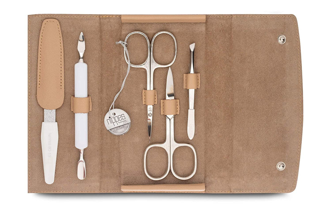 nippes Solingen Premium Line Maniküre Set GAP, 5-teilig, Edelstahl rost- und nickelfrei, Rindleder-E