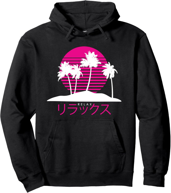 Aesthetic Vaporwave Retro Sunset 80s 90s Harajuku Fashion Pullover Hoodie