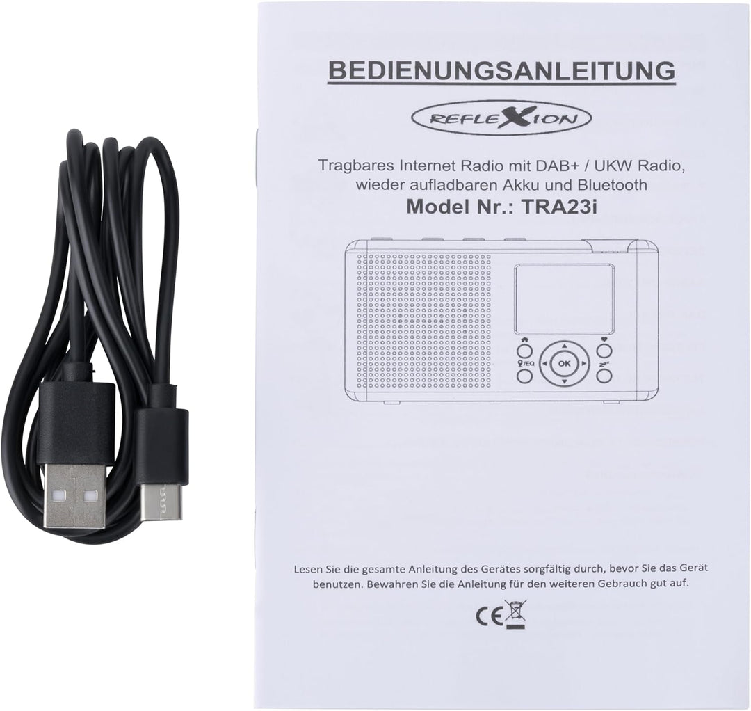Reflexion TRA-23INT Tragbares DAB- und Internetradio mit Radio und Akku(UKW, DAB, DAB+, RDS, Farbdis