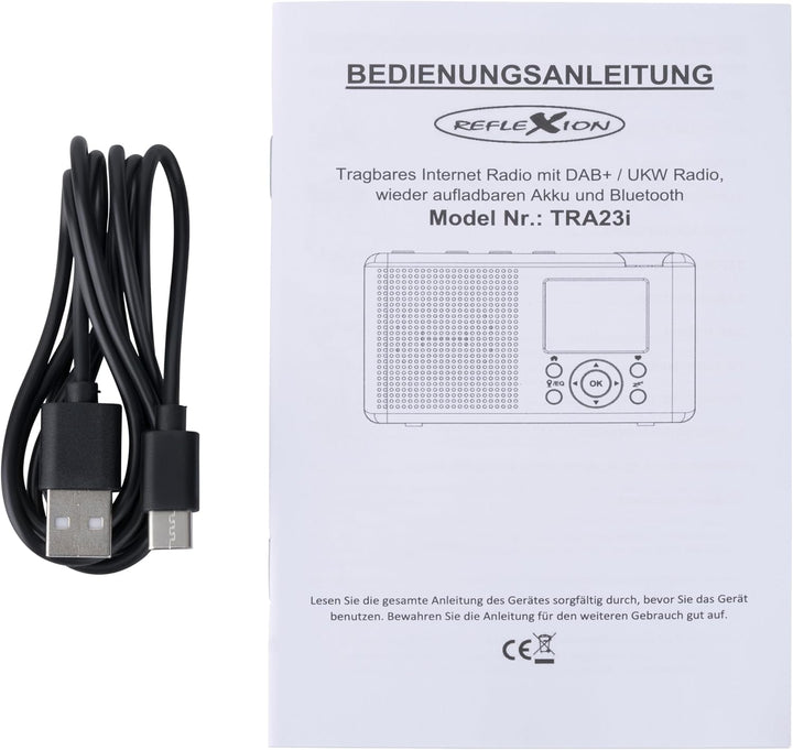 Reflexion TRA-23INT Tragbares DAB- und Internetradio mit Radio und Akku(UKW, DAB, DAB+, RDS, Farbdis