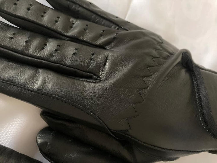 Reithandschuhe für Damen, 100 % echtes Leder, Braun, Beige, Hellbraun und Schwarz M Beige,Braun,Schw