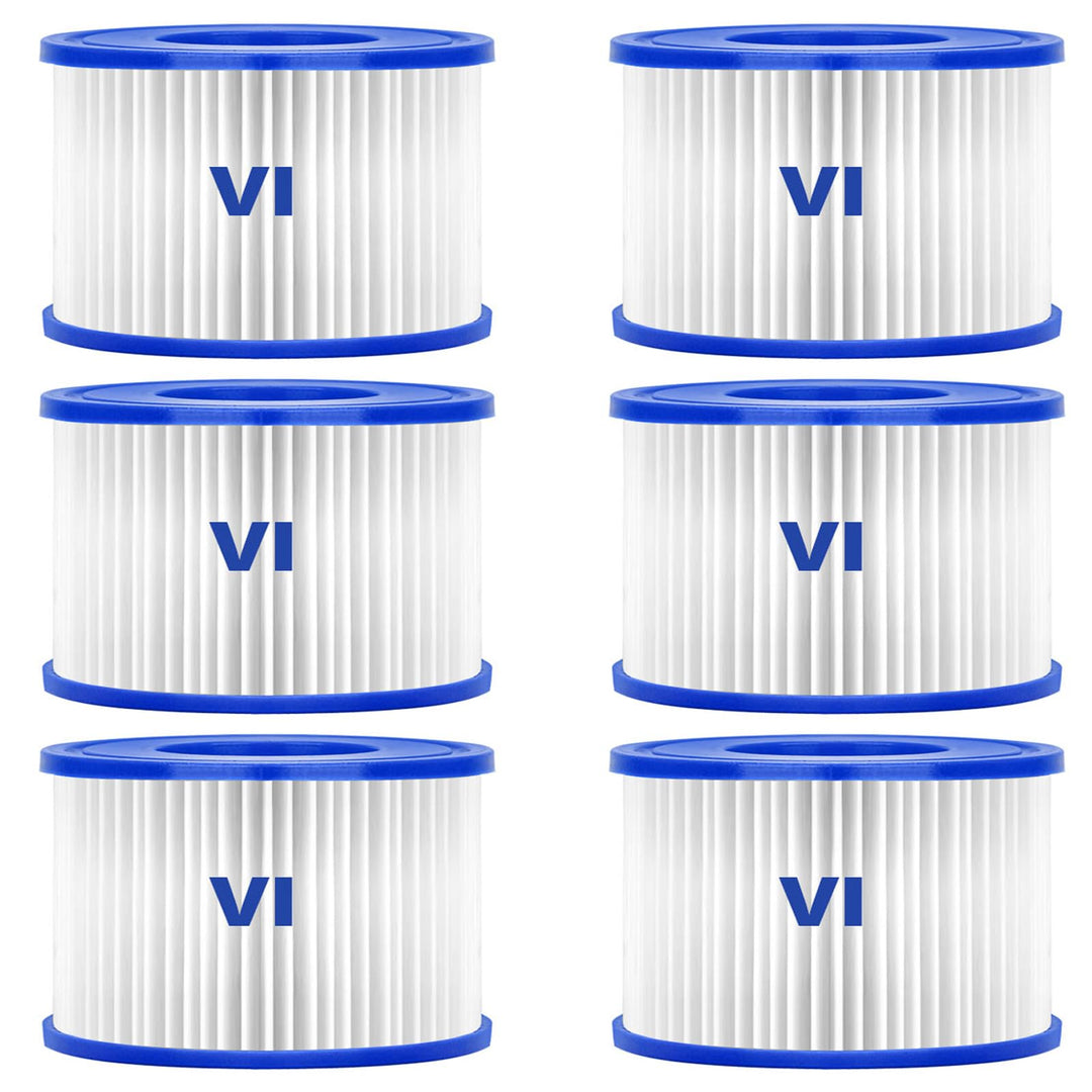 Sosayet Filter VI für Pool, 6 Stück Filterkartuschen VI für Bestway Miami, Monaco Lay-Z-Spa, Vegas,