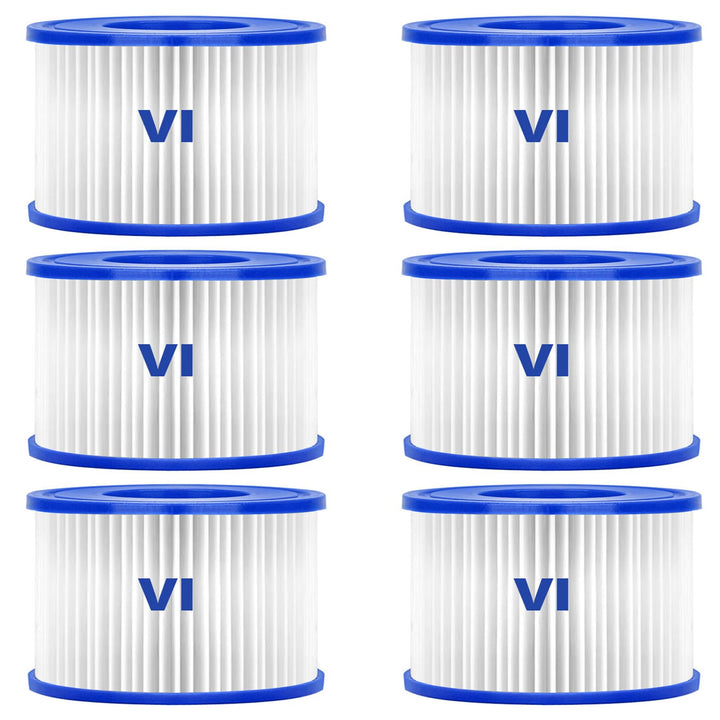 Sosayet Filter VI für Pool, 6 Stück Filterkartuschen VI für Bestway Miami, Monaco Lay-Z-Spa, Vegas,