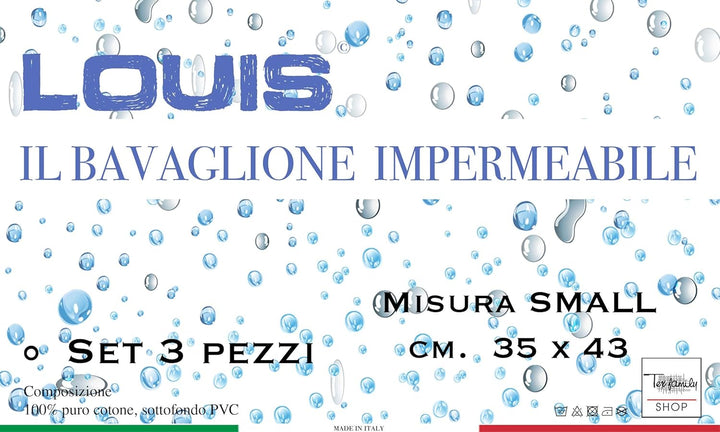 Louis Lätzchen für Erwachsene, wasserdicht, 3 Stück Farbe für Herren. Uomo, Farbe für Herren. Uomo