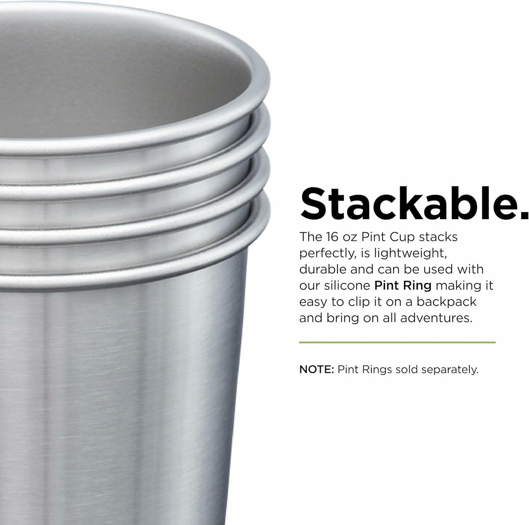 Klean Kanteen Classic Trinkflasche, Edelstahl, Silber, 473ml, 4-Einheiten 473ml - 4er Pack, 473ml -
