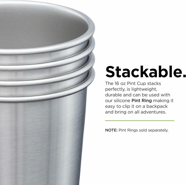 Klean Kanteen Classic Trinkflasche, Edelstahl, Silber, 473ml, 4-Einheiten 473ml - 4er Pack, 473ml -