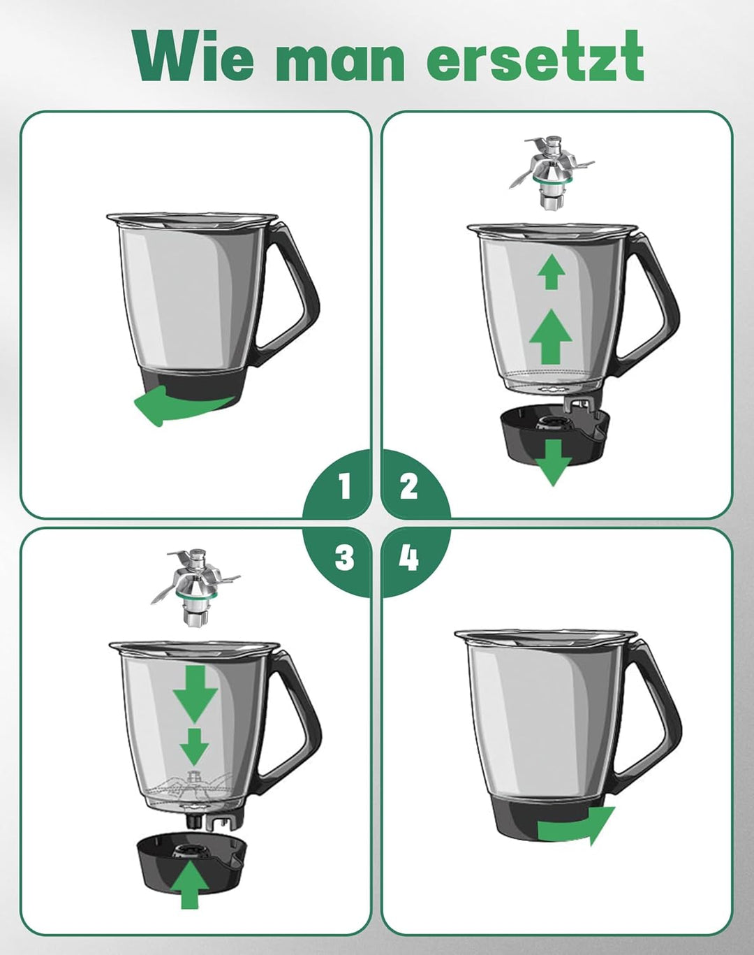 TM5 Messer für Thermomix TM5 TM6 Ersatzmesser aus Voll Edelstahl Mixmesser mit Dichtring rostfrei &