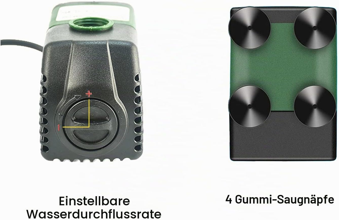 Wasserpumpe 25W 1500L/H, Wasserdicht, AolKee Klein Wasserpumpe Tauchpumpe 2 Düse für Teich Brunnen A