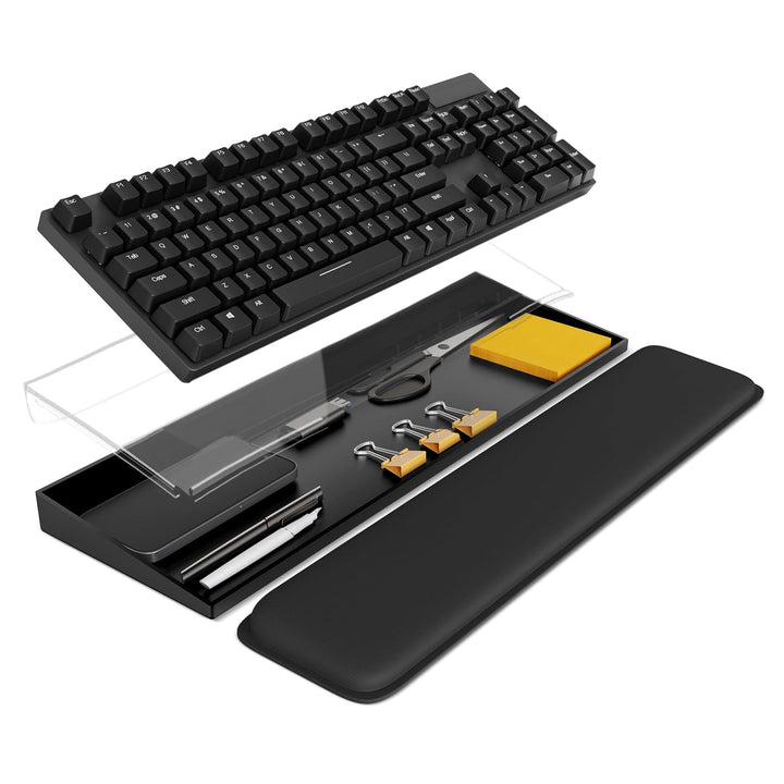Tastaturablage Aus Durchsichtiges Acryl Geneigter Computer Mit Aufbewahrungsbo, Tastaturablagehalter