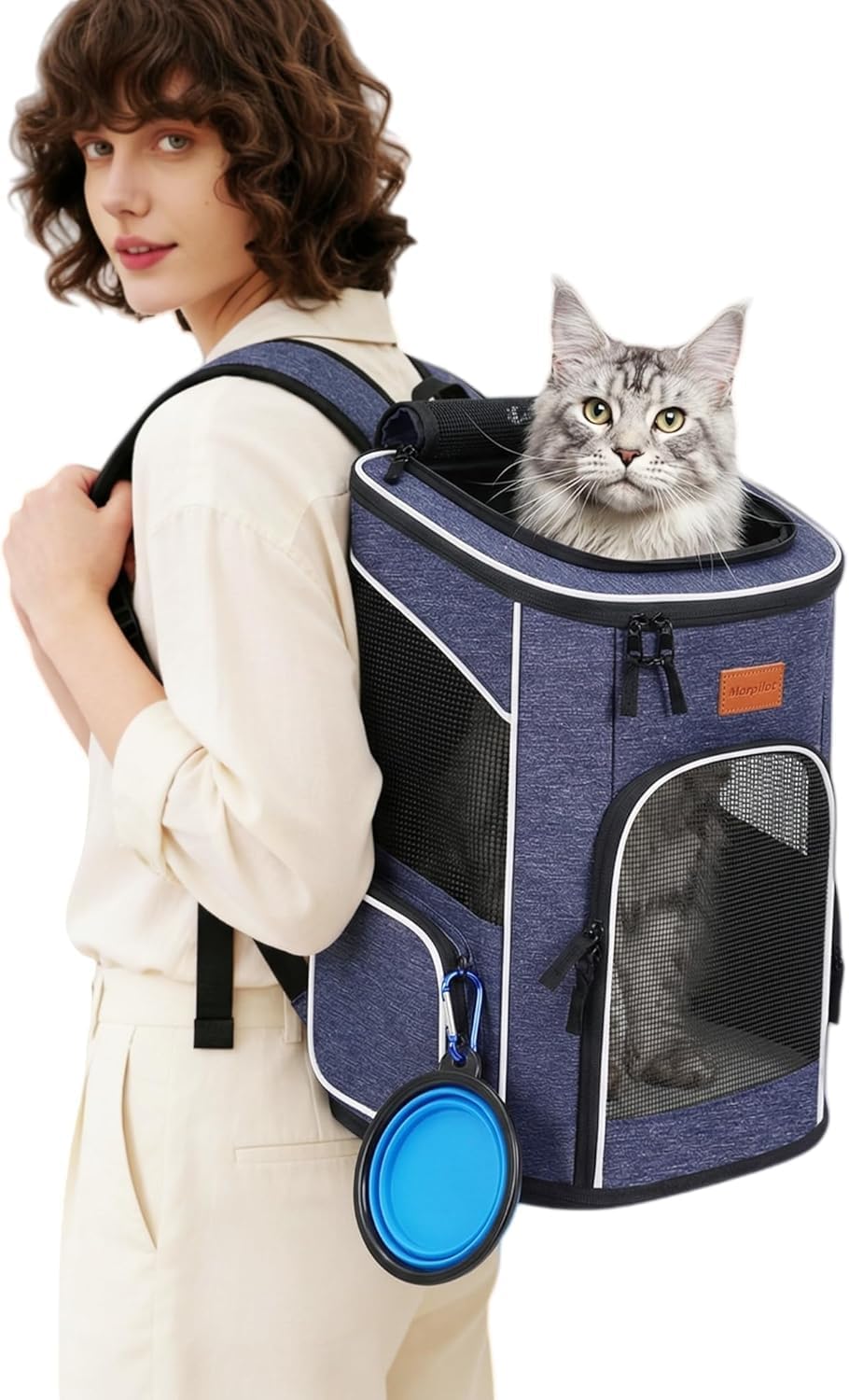 morpilot Katzenrucksack, Hunderucksack für Katzen und Hunde Welpen, Atmungsaktive und Faltbare Haust