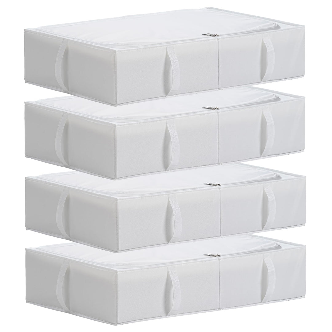 TYEERS Unterbett Aufbewahrungsbox mit Deckel, Strapazierfähiger Stoff, Waschbar, Zusammenklappbar, B
