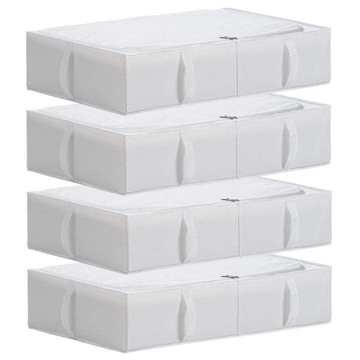 TYEERS Unterbett Aufbewahrungsbox mit Deckel, Strapazierfähiger Stoff, Waschbar, Zusammenklappbar, B