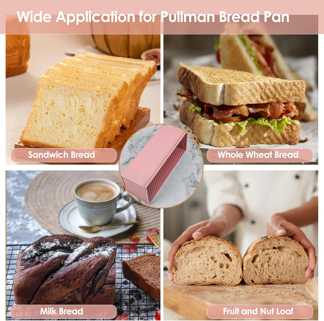 Pullman-Kastenform mit Deckel, 33 cm, perfekt zum Backen von professionellem Sandwichbrot, antihaftb