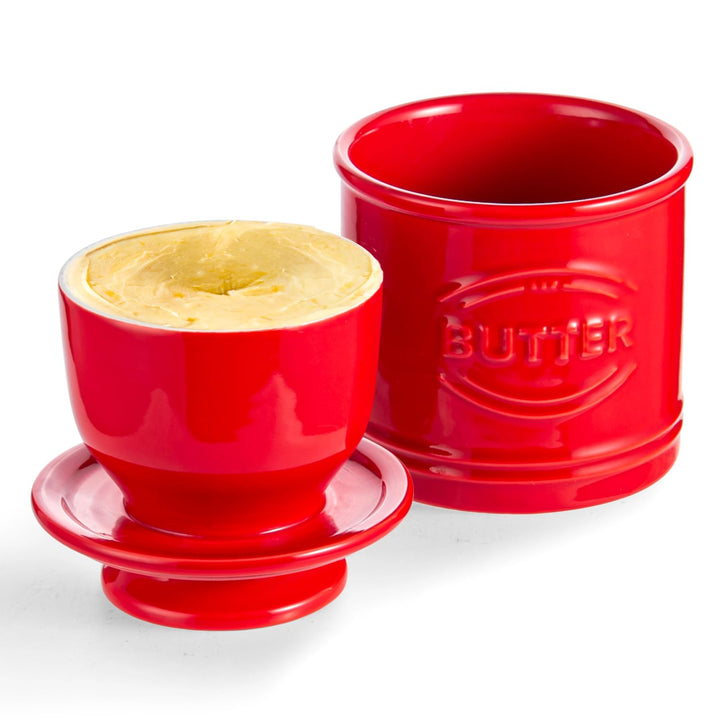 Besmeety Grosse Französische Butterdose, Butterglocke Keramik, Butterdose Porzellan, Butterdosen, 25