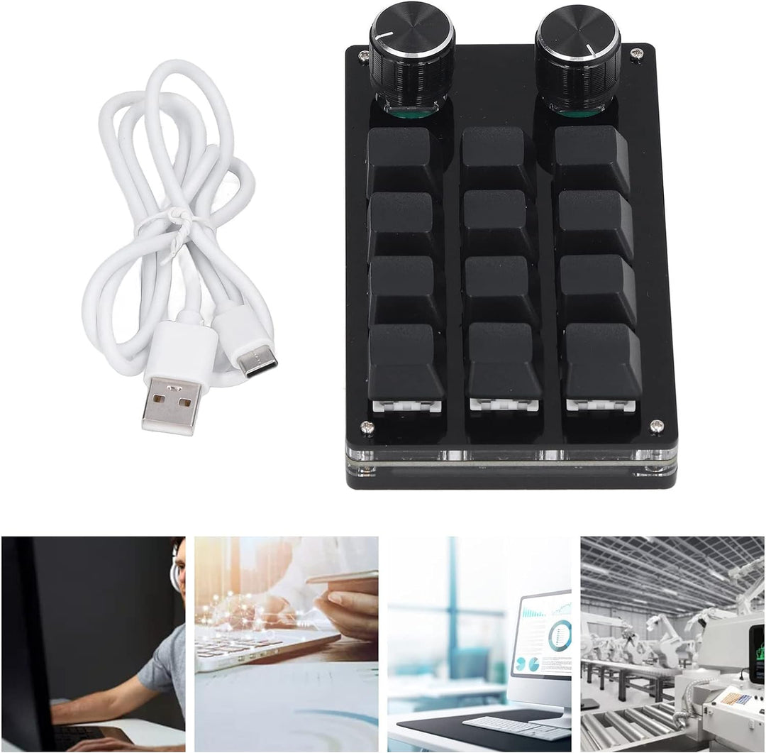 Annadue OSU Keypad 12-Tasten-Gaming-Tastatur, USB--Tastatur mit 12 Tasten, 2 Knöpfen, Mechanische Ga